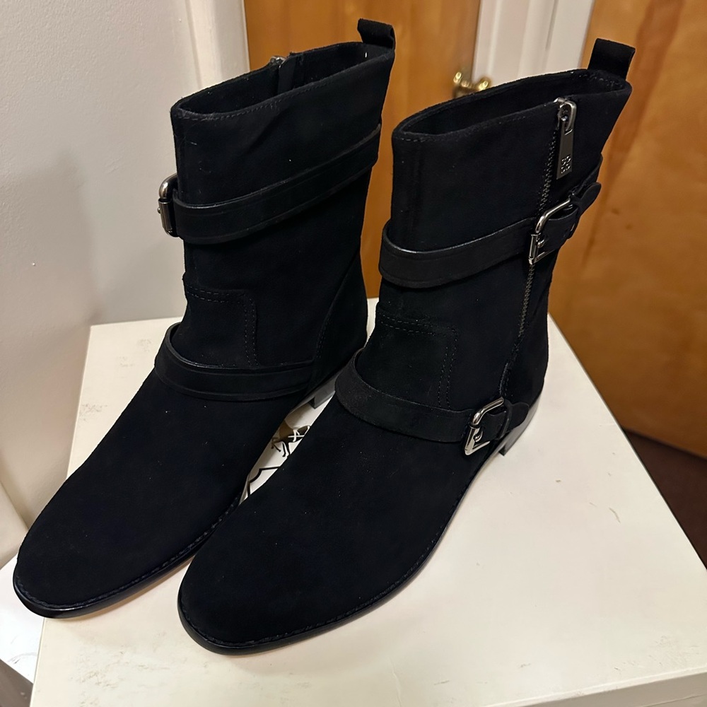 Coach Black Suede Moto Boots (New!!) - Picture 2 of 8